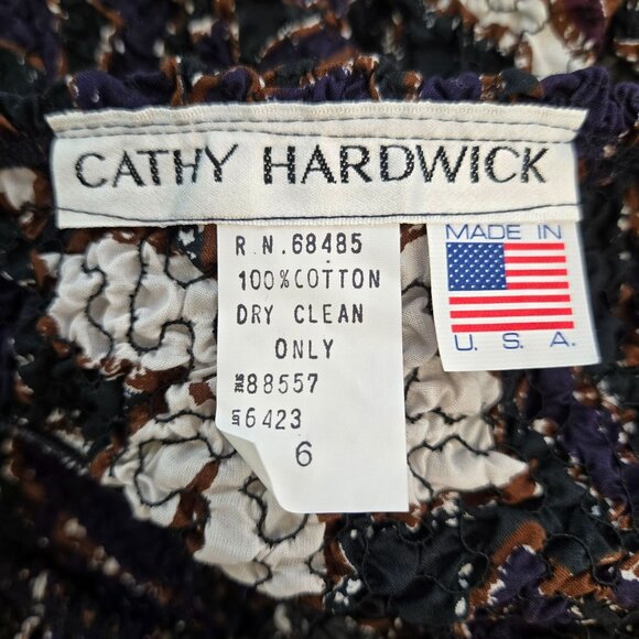 NWT Vintage Cathy Hardwick Floral Smocked Ruffle Hem Dress Size 6 - Picture 3 of 7